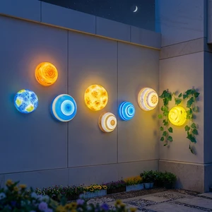 CAIQI LED Planet Wall Lamp Model 023 Outdoor Hemisphere Light 2700K Soft Warm White for Villa Courtyard Lawn Christmas Easter