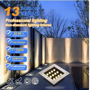 Outdoor Inground Buried Lamp IP65 Waterproof LED Recessed Light Stainless Steel Aluminum Multi-Color Temperature Garden Square