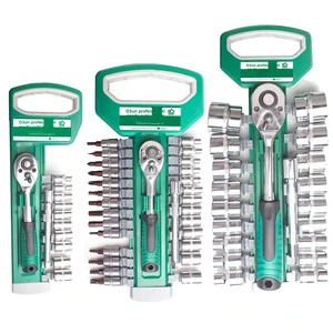 Professional Ratchet Socket Set with Rail Organizer 1/4
