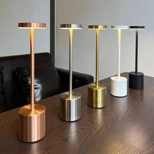 Touch Control Modern Aluminum LED Portable Cordless Rechargeable Desk Lamp with Eye Care Reading for Hotel Restaurant Bedroom