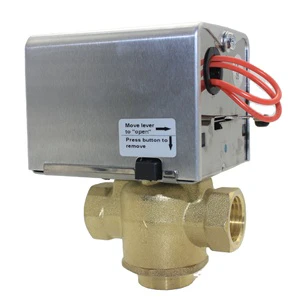 China Valve Suppliers Normally Closed 220v 3 Way 1/2 Inch Motorized Control Valve for Fcu