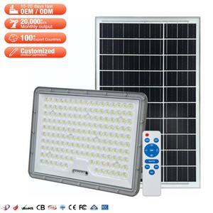 ZY Commercial CE Portable Solar ABS LED Flood Light Project IP65 Waterproof 100W-400W Garden Street Lamp With Remote Control