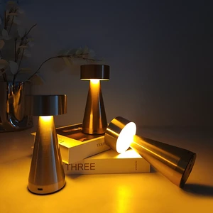 2025 New High Quality Aluminum LED Touch Control Dimmable Table Lamp Restaurant Dining Room Modern 5V Rechargeable Battery Desk