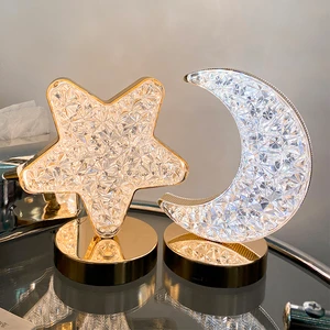 Led Star Moon Lamp Atmosphere Table Lamp Simple Modern European Touch Decoration Small Night Light