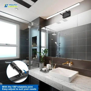24 Inch Black LED Vanity Light Adjustable Modern Bathroom Vanity Light Fixtures Over Mirror 3000K 4000K 5000K Select