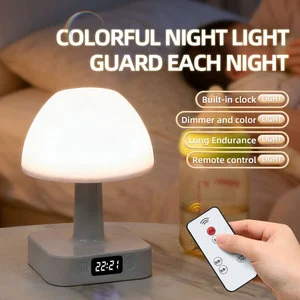 Creative Multi-Function Ambient Light Night Light Bedroom Bedside Lamp Colorful Gradient RGB Remote Control Rechargeable Home