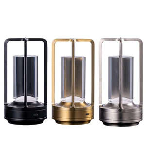 Factory Direct Modern LED Desk Lamp Bar Atmosphere Small Desk Lamp Metal Charging Touch Control Dimming Small Desk Lamp