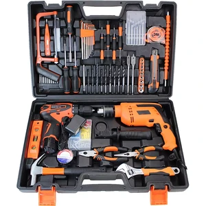 Power Electrical Mechanics Hardware Tool Set Box 21V Cordless Lithium Drill Machine Screwdriver Spanner Combo Hand Tools Kit Set