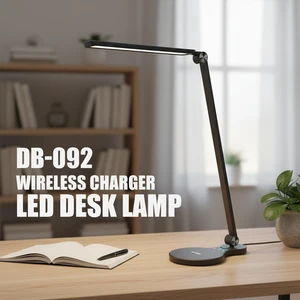 Modern Simple Adjustable Flexible Foldable Lampshade Wireless Charger LED Desk Lamp Electric Touch Control 5-speed Dimming Eye