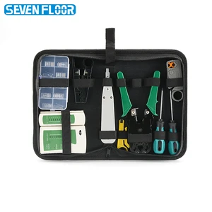 Computer Network Hand Tool Set RJ45/12/11 Lan Network Tool Kit Crimper Stripper Cable Testing Tool for LAN Network