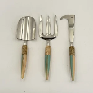 Three Pieces Outdoor Indoor Gardening Tool Resin Handle Garden Tool Set Good Quality Gardening Planting Tools Set