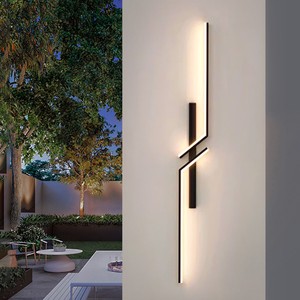 IP65 Waterproof Outdoor Solar Background Wall Light for Courtyard Villa Clothing Store Entrance Decoration Aluminum Wall Lamp