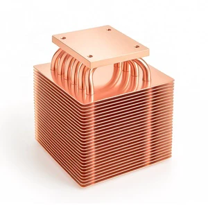 Full Copper Heat Sink for Fill Photography Light Fanless Led Air Cooler with Fins 6pcs HeatPipe Inverter Power Amplifier Cooling