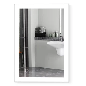 Modern Style Wall Electric LED Vanity Mirror Square Bathroom Decor Mirror Lamps Warm White Lighting Touch Switch with