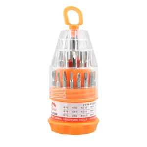 Popular 31 in 1 Mini Magnetic Carbon Steel Screwdriver Set Drill Bits and Drill Bit Holder Mobile Phone Repair Tool Set