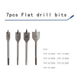 RISING 7pcs Custom 10-32mm Shank Wood Flat Spade Drill Bit Set - Woodworking Tool for Wood Drilling