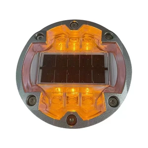 Solar Road Stud Lights Waterproof Ground Buried Light Spike Sidewalk Warning Underground Lamp for Safe Intersections