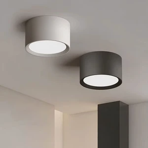 Minimalist LED Surface Mount Downlight Black White Aluminum Ceiling Spot Light for Home Living Room Office Commercial Lighting