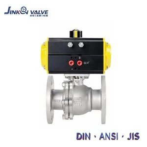 Pneumatic Flanged Ball Valve Stainless Steel 304/316 CF8 CF8M Q641F-16P Industrial Water Control Valve 1/2