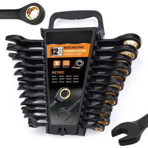 New Type Ratcheting Wrenches Set Metric Black Electrophoretic Coating Mechanic 72 Teeth Combination Wrench Sets