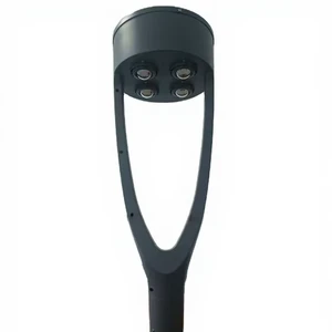 European Elegance Road Light 30 W LED Post Top Lamp for Garden Landscape Two Arm IP 66 Waterproof Gray COB High Power