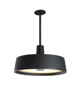 Modern Incandescent Outdoor Ceiling Pendant Lamp Black Iron Grey White Lighting Wood Body Iron Shade 2700K Warm White Chandelier