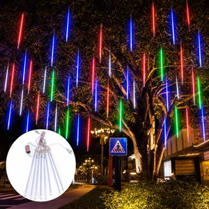 NEWISH Meteor Shower Led Lights 8/10 Tubes Snow Falling Rain Outdoor Waterproof Christmas String Light Wireless Control