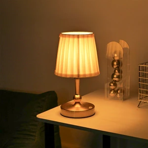 Modern Simple Charging Cloth Cover Creative Adjustable Color Temperature Dimmable Table Lamp High-end Bedroom Bedside Small