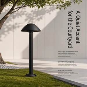 Mushroom Aluminum Tube Bollard Light D38 Die Cast PC Outdoor Garden Path Lamp 0.6M/0.8M Height 12W Villa Landscape Lawn Light