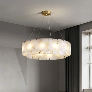 Alabaster Pendant Light Marble Indoor Wall Lamp For Home Hotel Bedroom Nordic Ceiling Lighting Chandelier For Living Room
