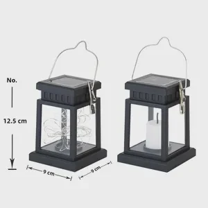 Small Outdoor LED Lantern Waterproof Solar Hanging Light Cross-Border Garden Solar Panel Lighting Handheld Candle ROHS Certified