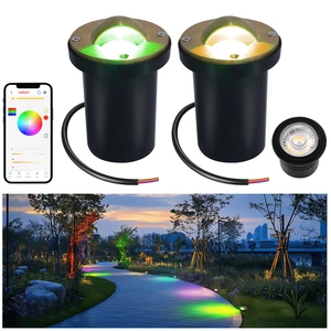Brass Recessed Led Underground Light Ip65 Waterproof Outdoor Ground Garden Path Floor Buried 24v Led Rgbw Ground Lights Outdoor