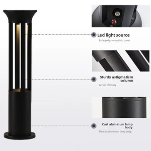 Solar Waterproof Aluminum Lawn Lamp, IP66, Outdoor LED Garden and Courtyard Lampgarden Landscaping & Decking