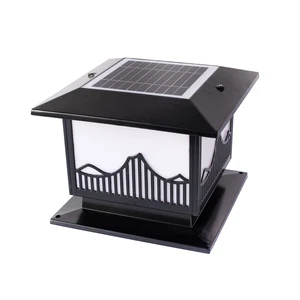 Modern Outdoor Vintage LED Pillar Light Column Waterproof IP55 Aluminum Body Solar Post Lamp for Home Garden Patio Decor