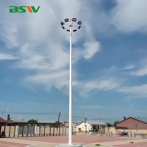 BSW Factory 15-40m High Mast Pole Combined Light Post With Electric Winch Lift System For Stadium Port Square Construction