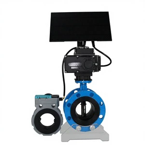 DN100 Water Gas Oil Solar Electric Butterfly Valve with Flow Speed Monitor and Control