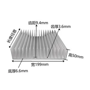 Electronic Components Anodised Heat Sinks 199x50x100mm