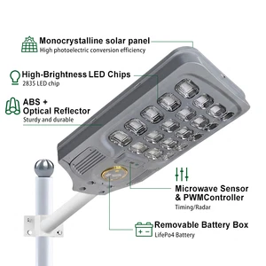 Durable Product ABS LiFePO4 Road Hot Sale Integrated All in One Outdoor LED Solar Street Lamp Street Light
