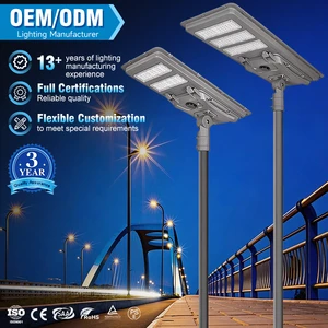 Hot Sale 200W to 500W Radarsensing All-in-One LED Solar Street Light 6V 40W to 90W 3.2V Lifepo4 Panel IP65 Rating
