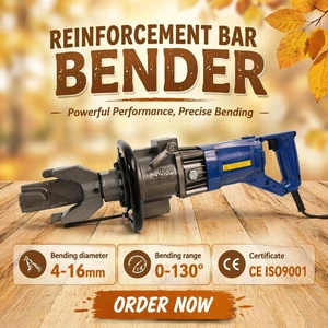 OKEY RB-16 Industrial Fully Automated Small Portable Hydraulic Electric Rebar Bender Bending Machine 16MM Capacity CE ROHS