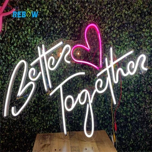 Drop Shipping Store Front Panel Flexible LED Custom Neon Light Sign 12V IP68 Rated U Shape for Wedding
