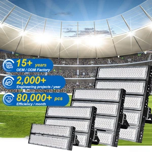 High Bright IP65 Waterproof 100W 200W 300W 500W 1000W Aluminum LED Flood Light Stadium Tunnel High Mast Light Adjustable Beam