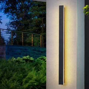 Outdoor Wall Light Modern Black LED Dimmable Long Wall Lighting Exterior Light Fixtures IP65 Waterproof Wall Sconce for Garage