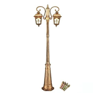 Classic European Style Double-Head Garden Post Light - Waterproof Outdoor Street Lamp for Patio & Walkway