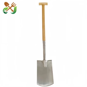 High Quality Industrial & DIY Grade Metal T Ash Wood Handle Tree Digging Ergonomic Border Spade & Shovel Garden Tool From China