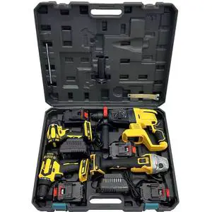 Electric Tool Set - 4-piece Set for Home Decoration and Factory Use, Multi-functional Lithium-ion Electric Tools