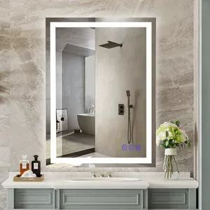 Modern Aluminum Frame LED Illuminated Rectangle Bathroom 24