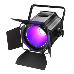 200w 6in1 COB Spotlight with Barn Doors RGBWA+UV DMX512 Stage Strobe Par Lights for Wedding Club DJ Concert