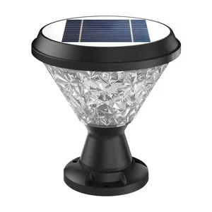 Solar Pillar Light Large Round IP65 Waterproof Column Lamp Suitable for Garden Door Outdoor Pastoral Style Remote Control