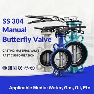 Butterfly valve Seal Ductile Iron Electric High Temperature Oil Wafer Butterfly Valve for Water Treatment Butterfly Valve